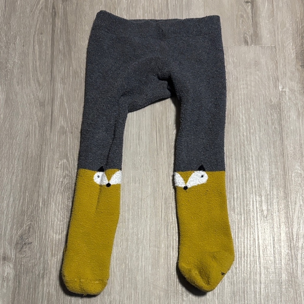 Gray‎ and Yellow Fox Kids Tights